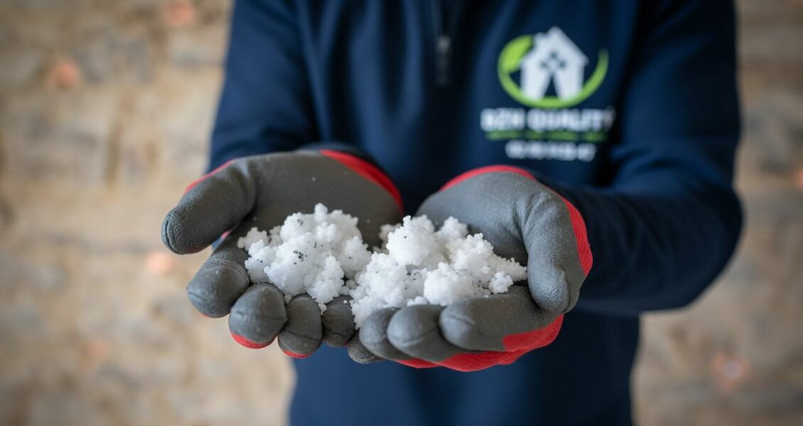 Salpêtre sur le carrelage et les joints