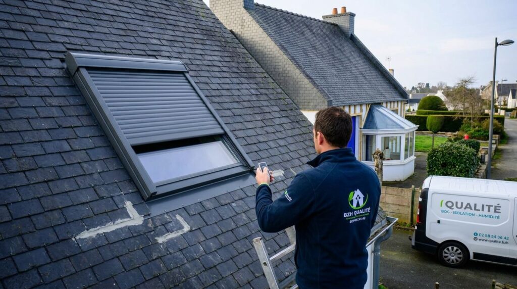 Essai de la commande d’un volet roulant pour fenêtre Velux